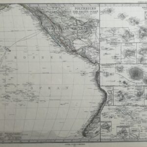 Antique Map of “Polynesien und Der Grosse Ocean”. From “Stieler’s Hand-Atlas” 1875