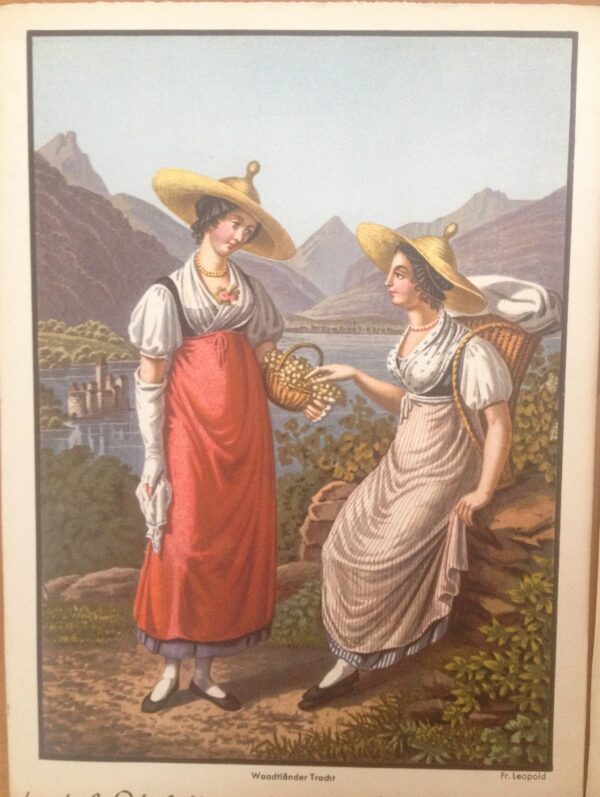 Lot of 6 engravings of Traditional Swiss Costumes 1810 c.