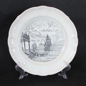 Soap Plate by Società Ceramica Italiana Laveno, 1920c. with drawn a Sailing Ship