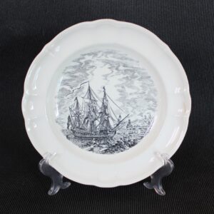 Soap Plate by Società Ceramica Italiana Laveno, 1920c. with drawn a Sailing Ship