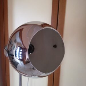 Chromed Metal Floor Lamp “Reggiani” – Italian Design ’70