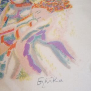 Nikos Ghika -“Naked Women and Horses”- Lithograph 1972.  Extracted From Portfolio “Lyrica”