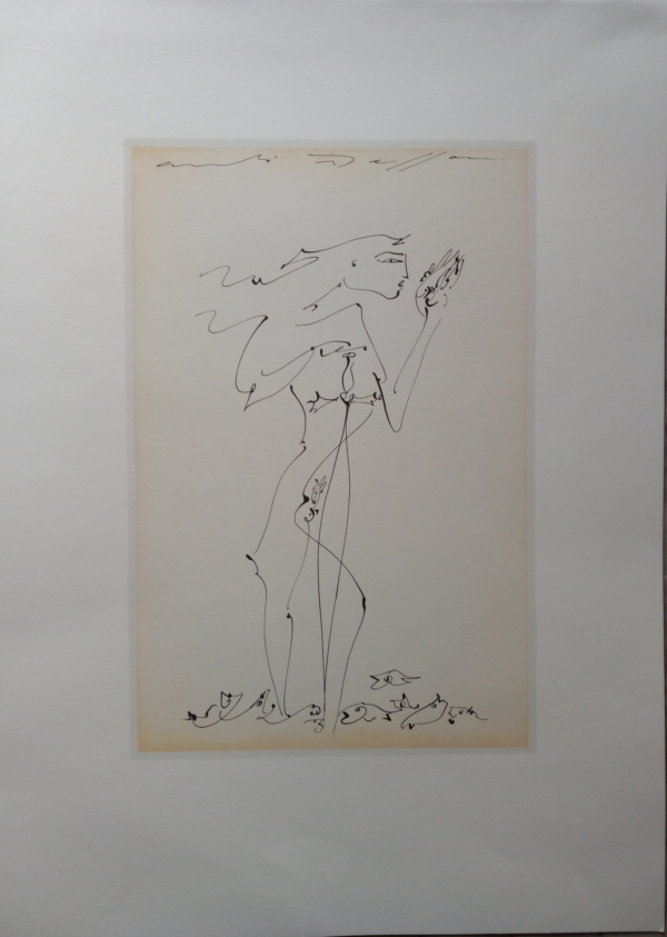 Andrè Masson - "Jeune fille à l'epee" - 1960 Lithography