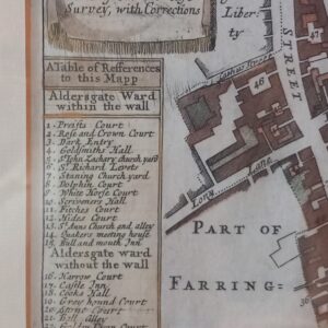 Old Plain of Aldersgate Ward and St. Martins le Grand Liberty – London 1720 –