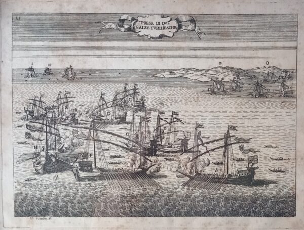 Naval battles - Lot of two etchings - Hubert Vincent - 1701