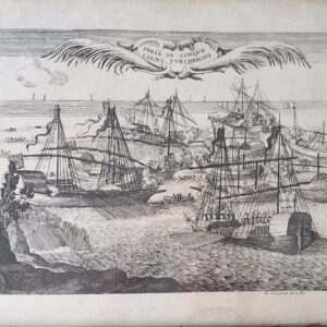 Naval battles – Set of two etchings – Hubert Vincent – 1701