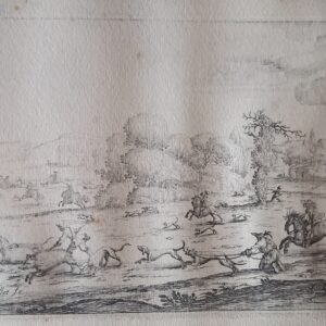 Jacques Callot  (1592- 1635) – Boar hunt -Etching