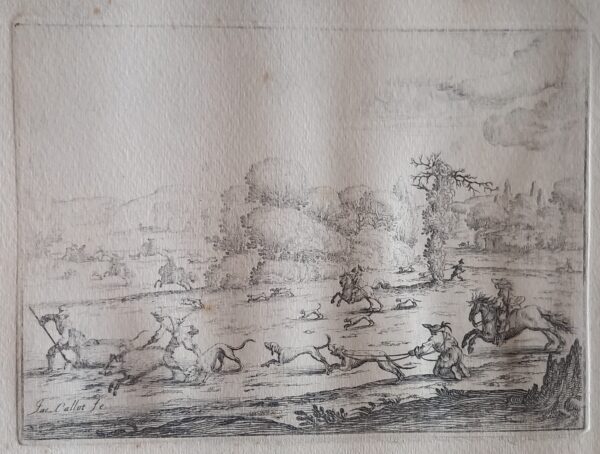 Jacques Callot (1592- 1635) - Boar hunt -Etching